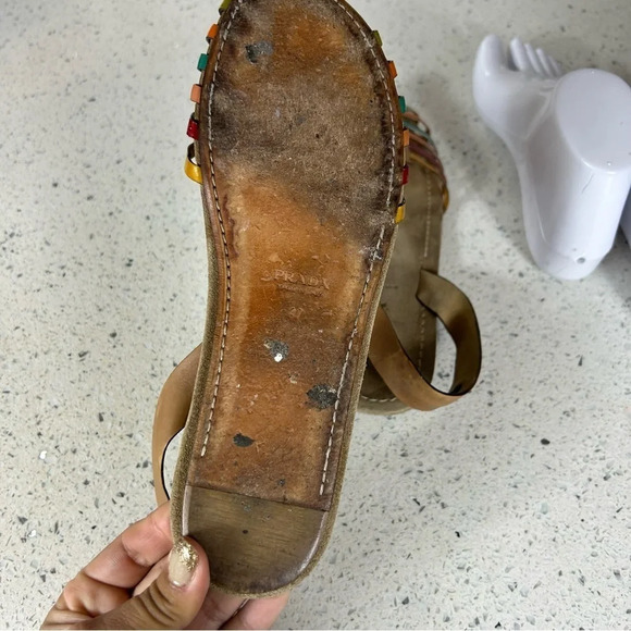 Prada Authentic Huaraches Multicolor Slingback Sandal - Picture 7 of 10